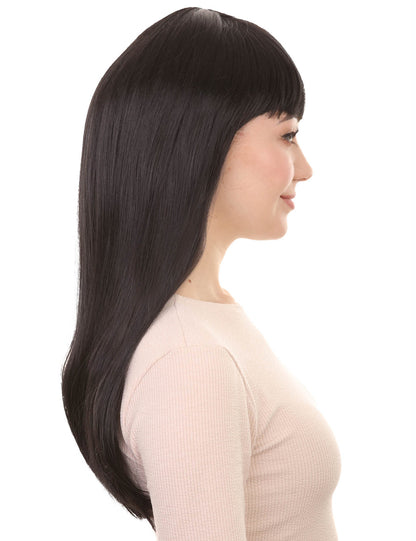 Wigs2you ハロウィン パーティー プレミアム レディース H-665 ロング ブラック ボブ ウィッグ