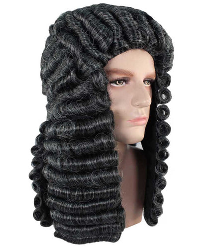 ハロウィンパーティ プレミアム男性用 H-4273 コロニアル判事 ブラックロングウィッグ