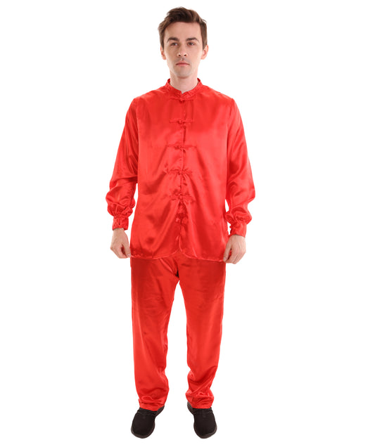 大人用メンズ JCO-269_15 中国の伝統的なカンフー レッドサテン 制服 コスプレ衣装