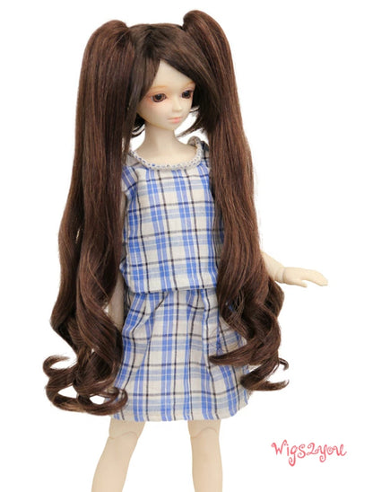 ロングヘアピース ポニーテール 2個セット WD60-022 ドールウィッグ チャコール ゴールデン オーバン ミックスの色, ポニーテール / ヘアピース / SD60 / スーパードルフィー / オリジナル / 人気商品 / 写真撮影に最適 / BJD / おもちゃ