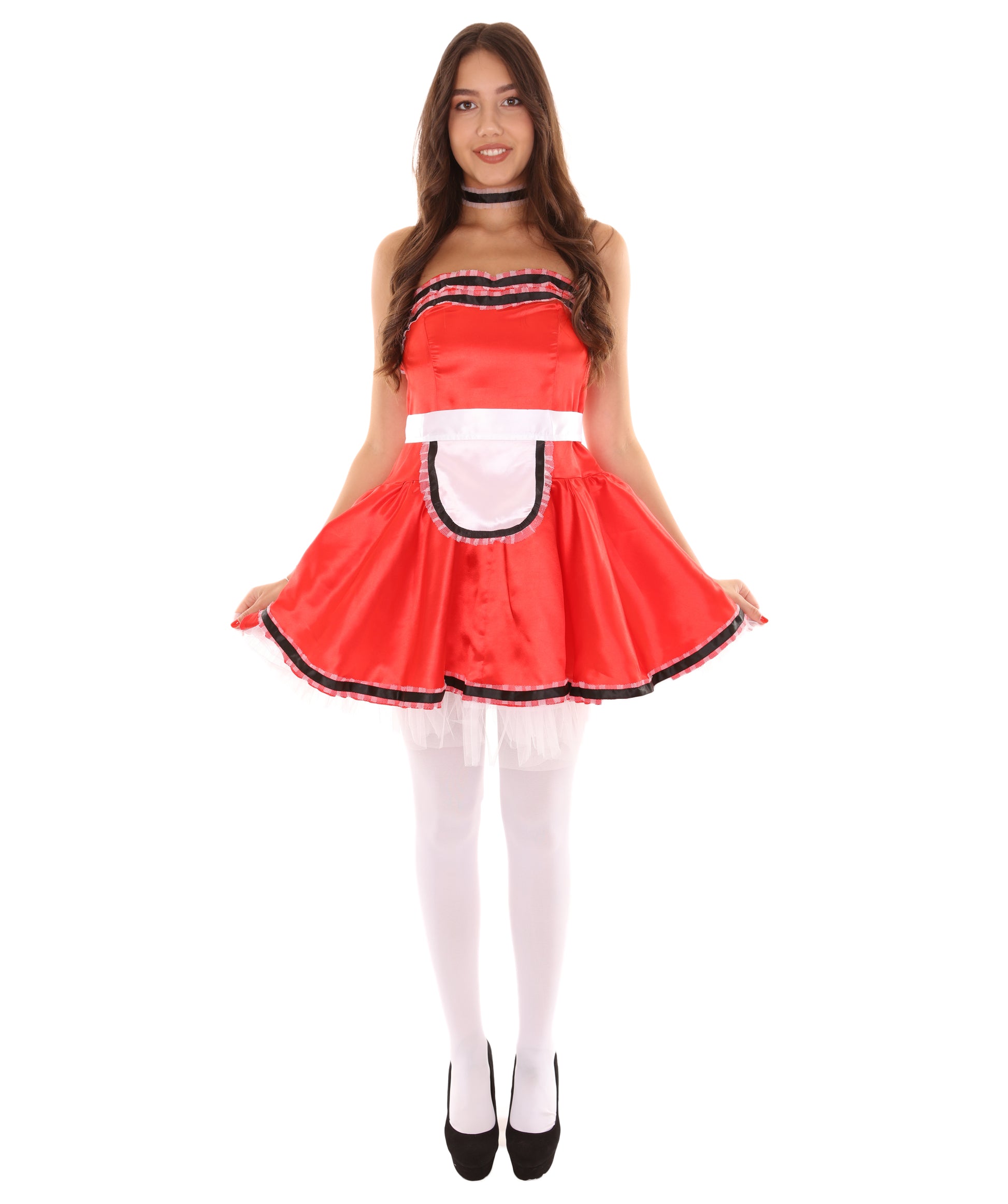 女性用 JCO-344_15 フレンチメイド制服コスプレ レッドコスチューム