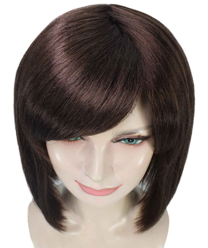 女性用ブラウンストレートトレンディイントロvertedボブウィッグ H-5272 プレミアムハロウィンパーティーウィッグコレクション