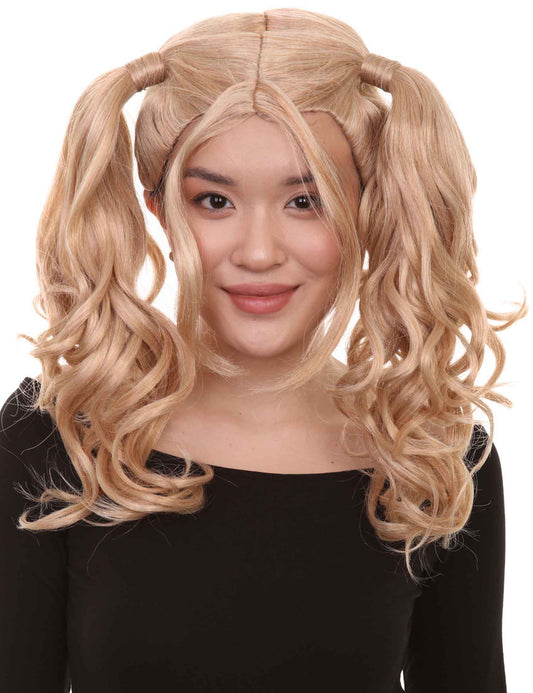 Wigs2you ハロウィン パーティー プレミアム レディース H-763 ドリー ピグテール ウィッグ ゴールデン ブロンド カラー