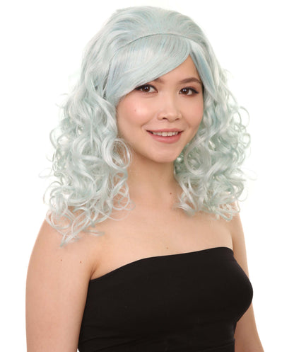 ハロウィンパーティー プレミアム 女性用 H-2777 ライトブルー アニメ コスプレ ウィッグ
