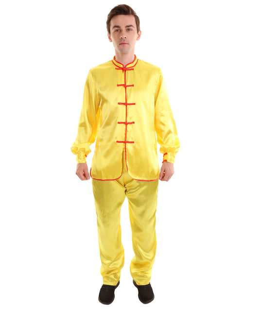 大人用メンズ JCO-269_5 中国の伝統的なカンフー ゴールドサテン 制服 コスプレ衣装