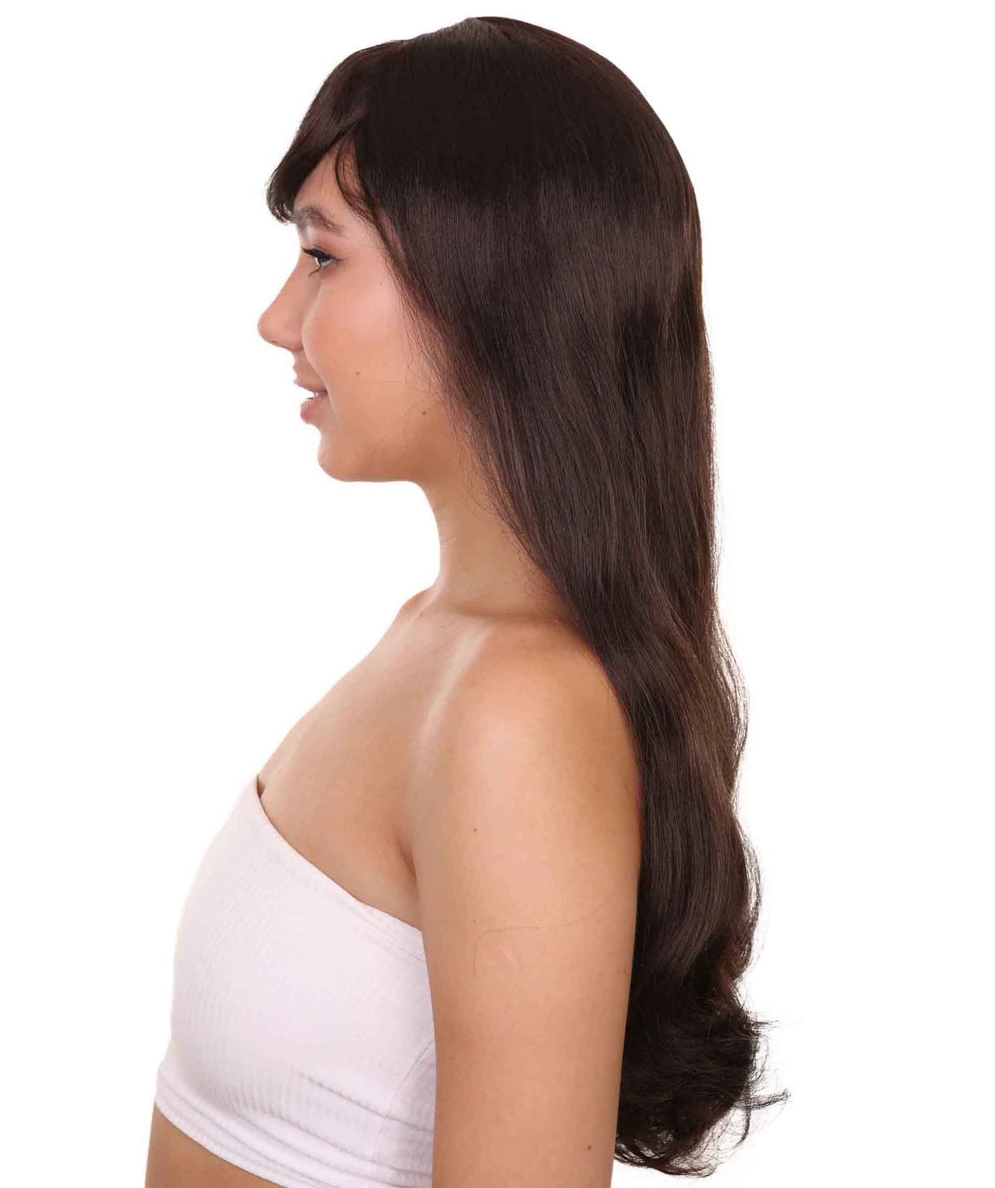 プレミアムハロウィンパーティーレディ H-5461 ロングレングス テハノの女王ウィッグ ブラック