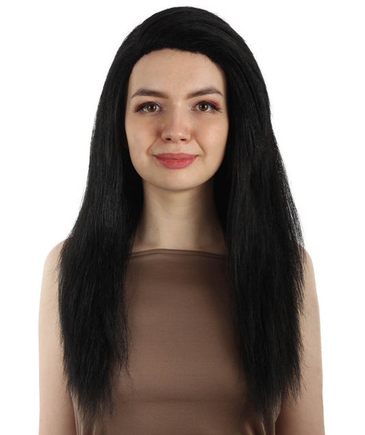女性用ロングストレートサイドパートコスプレウィッグ ブラック H-5220_14 ファンシースタイル プレミアムハロウィンパーティーウィッグコレクション
