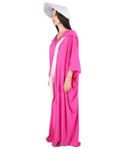 女性用 JCP-068_8 フクシャ ローブ ハンドメイド コスプレ衣装とバッグ ボンネット付き