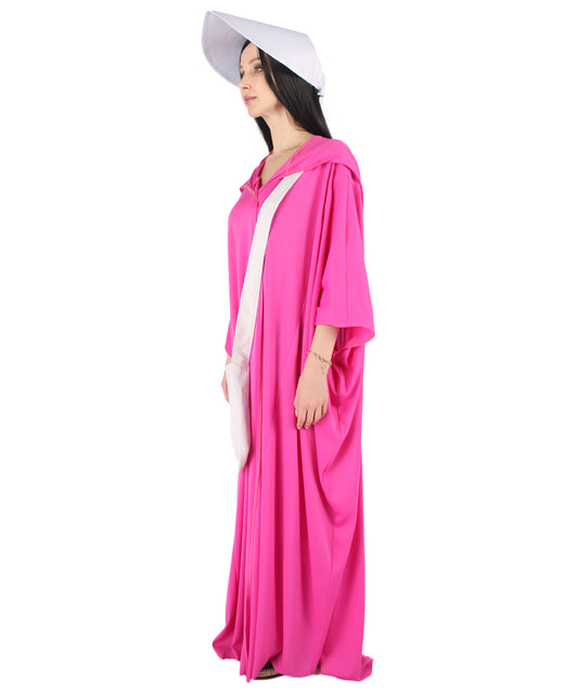 女性用 JCP-068_8 フクシャ ローブ ハンドメイド コスプレ衣装とバッグ ボンネット付き