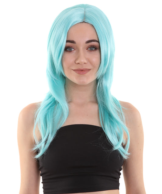 Wigs2you ハロウィンパーティープレミアム H-938 3レイヤーのパーティーガールウィッグ ブルーレイク色