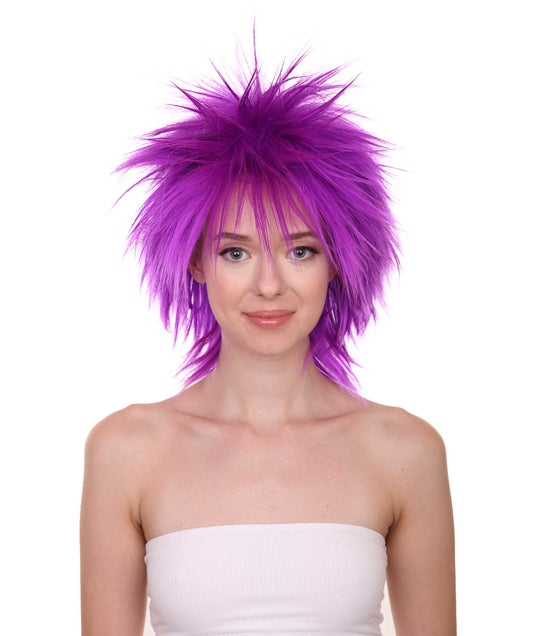 Wigs2you ハロウィンパーティープレミアムレディース H-1695 着け心地が良い とても快適 ファンキーパンク ネオンパープルウィッグ