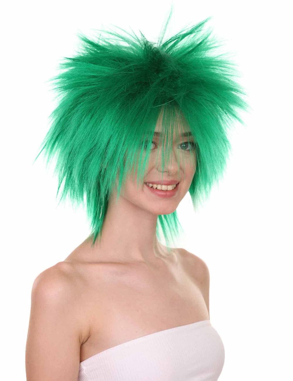 Wigs2you ハロウィンパーティープレミアムレディース H-1687 着け心地が良い とても快適 ファンキーパンク ダークグリーンウィッグ