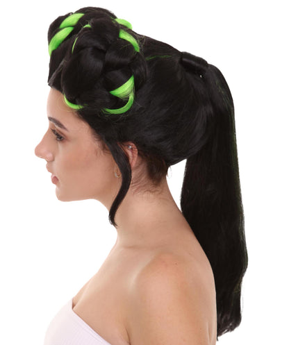 レディース ユーロビジョンソングコンテスト2018 ネッタ・バルツィライ バンズ マルチカラーウィッグ H-4692 セレブリティウィッグ プレミアム通気性キャップレスキャップ