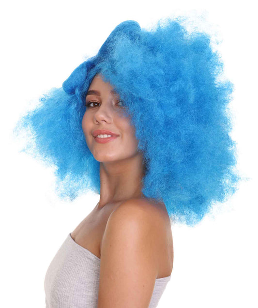Wigs2you ハロウィン パーティー プレミアム レディース H-1240 着けやすい 快適なフィット感 ブルー アフロ スモール ボウウィッグ