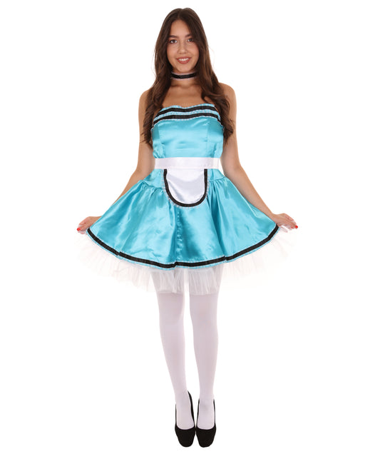 女性用 JCO-344_18 フレンチメイド制服コスプレ アクアブルーコスチューム