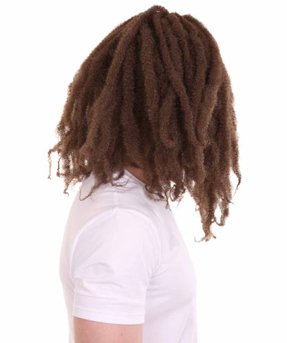 Dreadlock人間髪|ライトブラウンの歴史的人物コスプレ・ハロウィンかつら|割増空気を通すCaplessなキャップH-2082