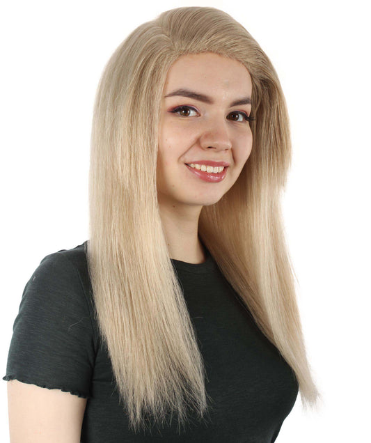 女性用ロングストレートサイドパートコスプレウィッグ ベージュ H-5220_16 ファンシースタイル プレミアムハロウィンパーティーウィッグコレクション