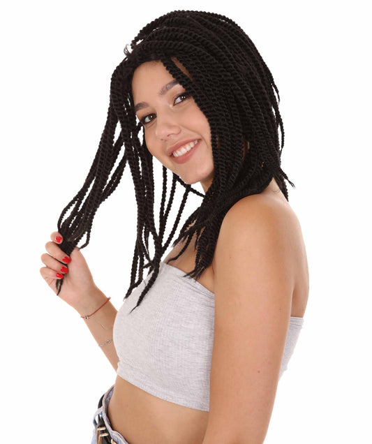 Wigs2youハロウィンパーティープレミアムレディースH-1947 美しい見た目のロングブラック薄いドレッドロックウィッグ