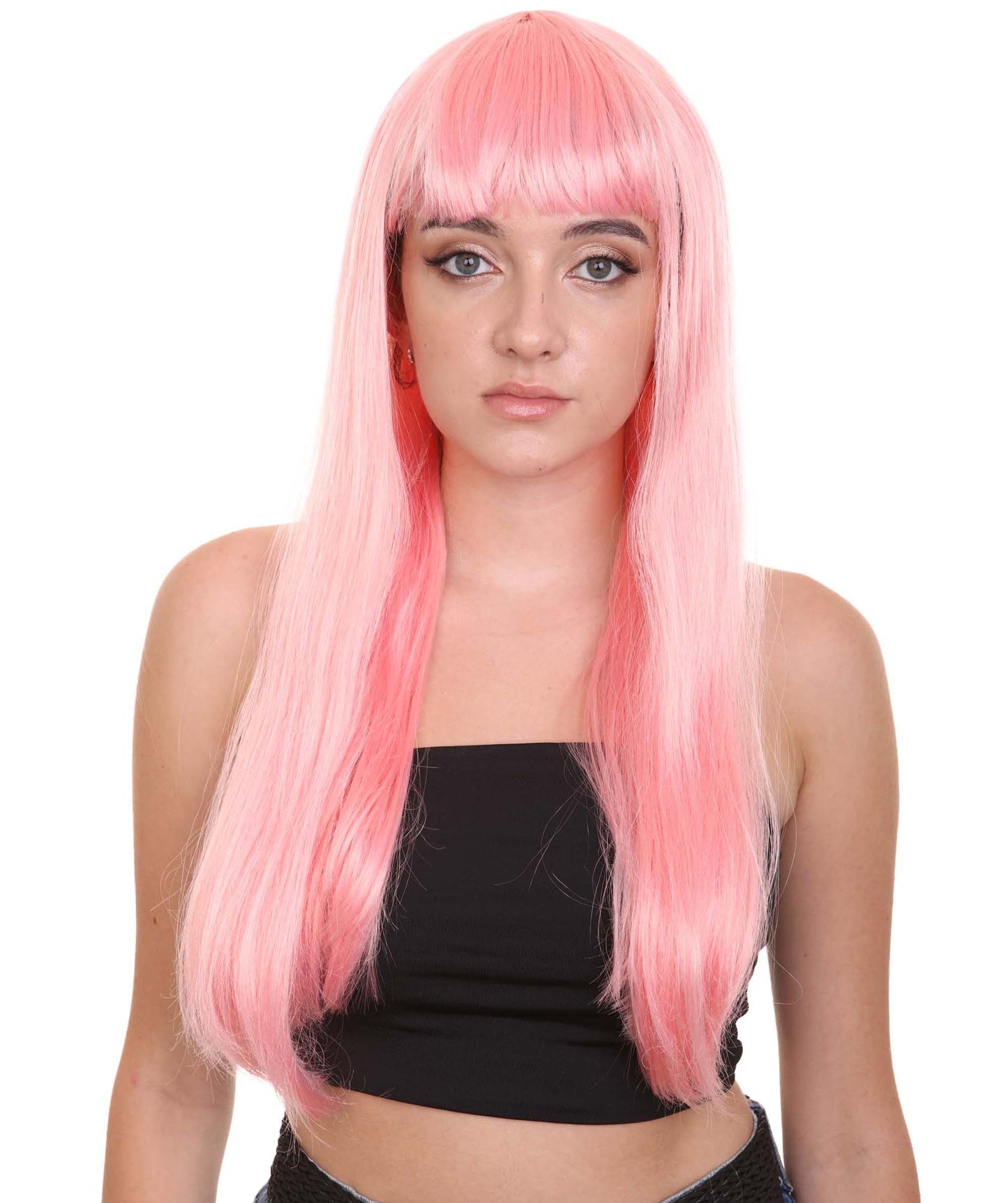 ロングボブコーラル女性用ウィッグ H-3347 華やかなパーティーイベント準備完了のハロウィンウィッグ プレミアム通気性のあるキャップレスキャップ