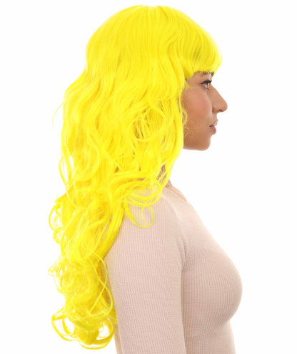 Wigs2you ハロウィンパーティープレミアム H-842 バットマン 女性ジョーカーウィッグ ネオンイエロー色