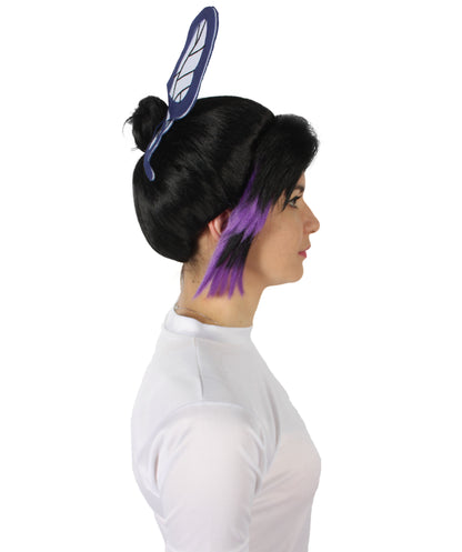 Wigs2you H-5683大人の女性の悪魔ハンター黒とダークパープルウィッグ＆蝶アクセサリー