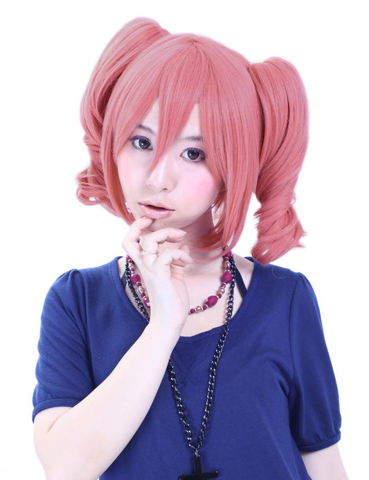 耐熱コスプレウィッグ。ツインテールスタイル★C-026 + CH-009 (2pcs) の三点セットですウィッグネット付き。C-023