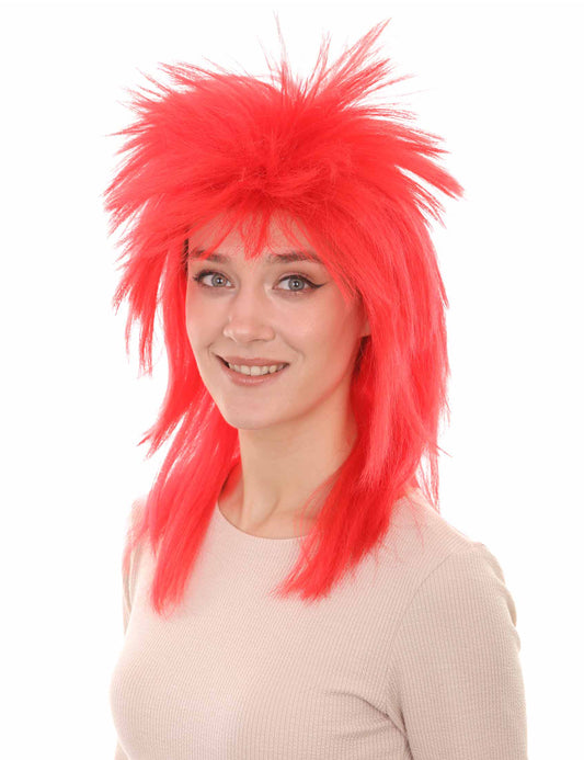 Wigs2you ハロウィン パーティー プレミアム H-1305 簡単に着用でき 快適なフィット感 80 年代女性レッド ロッカー スタイルウィッグ