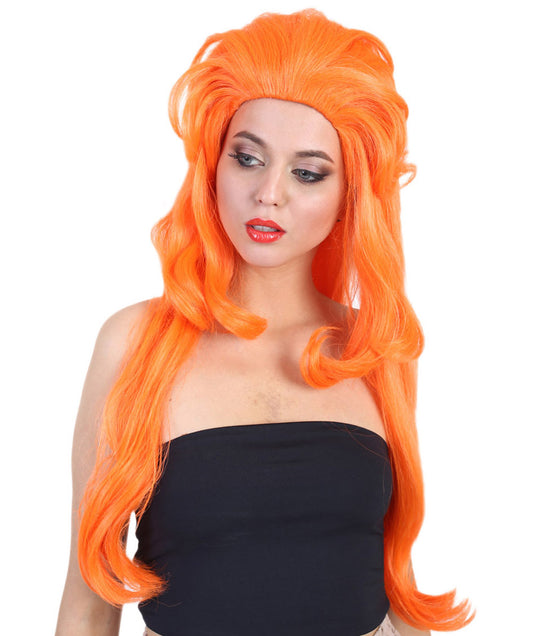 Wigs2you ハロウィンおよびパーティー用プレミアムレディース H-510 オレンジ "レディー・ガガ" 長いウィッグ