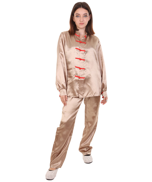大人用ウィメンズ JCO-270_6 中国の伝統的なカンフー コッパーサテン 制服 コスプレ衣装