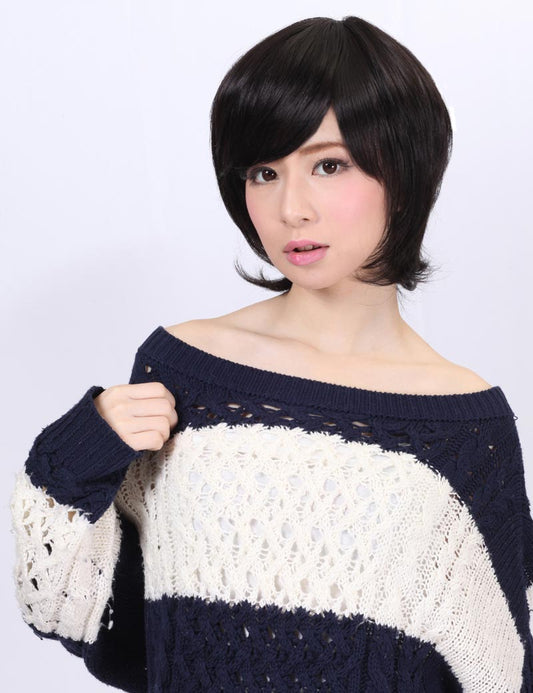 裾の外はねに注目 | 綺麗な毛流れはとても上品です | フェミニンの演出 | ウィッグネット付き W-218