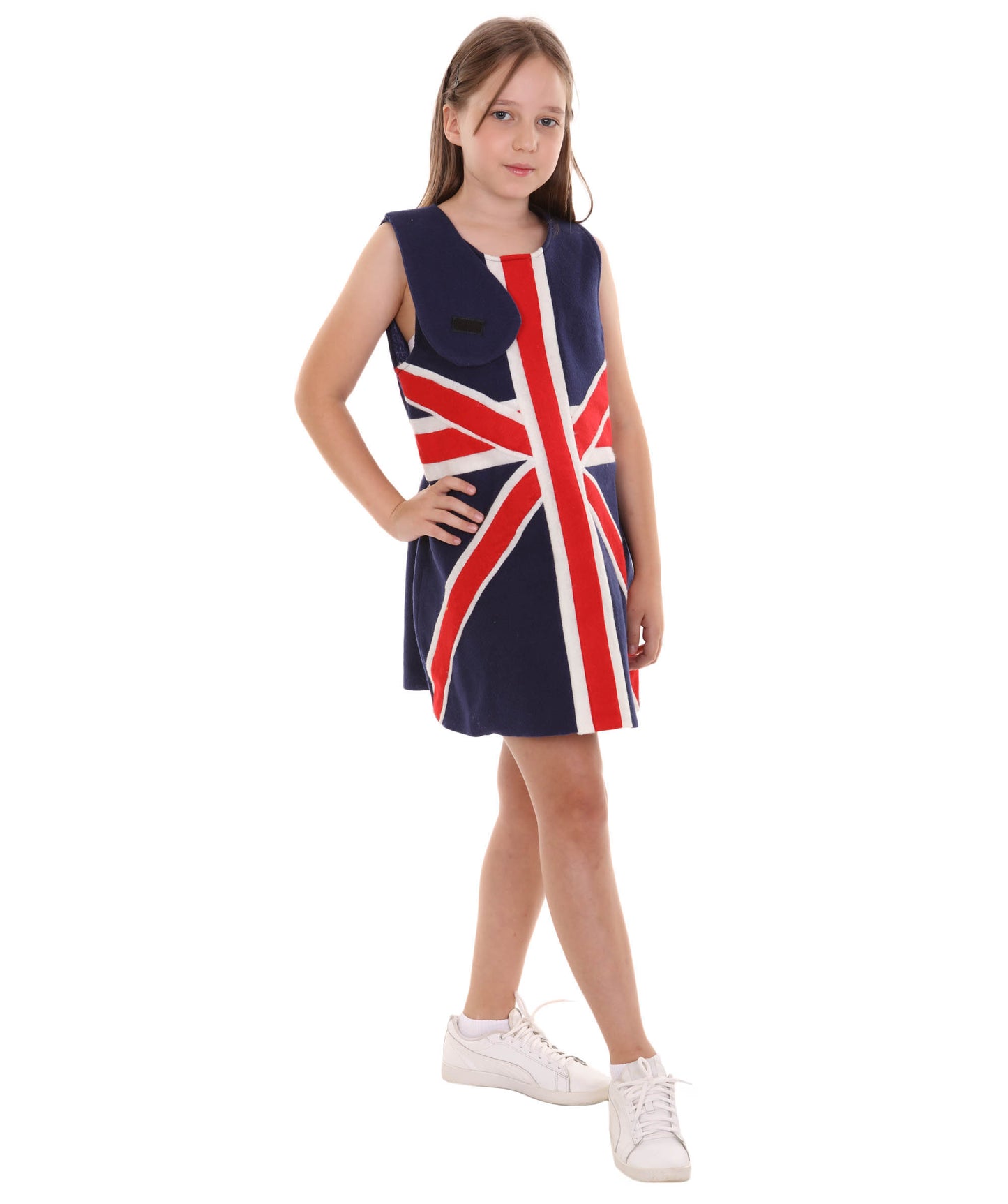 子供用女の子 JCO-191(Kids) パトリオティックな祝賀 イギリス フラッグ トロール ドレス スポーツ コスチューム パトリオティック コスプレ コスチューム
