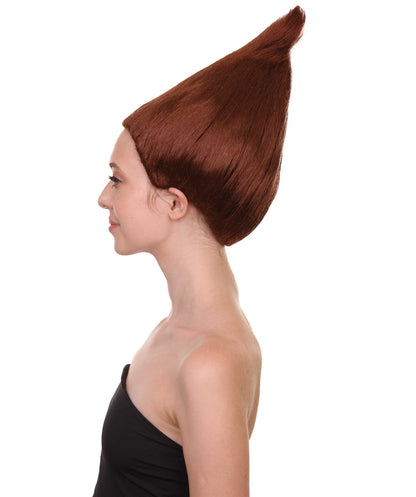 大人の女性用ドワーフウィッグ H-3455 ダークブラウン プレミアム通気性のあるキャップレスキャップ