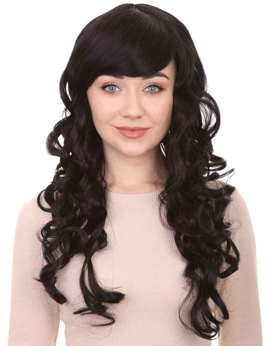 Wigs2you ハロウィンパーティー プレミアム レディース H-690 ロング ブラック カーリーウィッグ