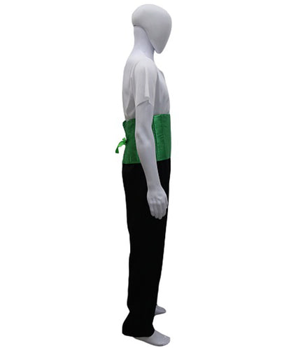 大人の男性用 JCA-009 海賊アニメコスチューム ブラックとグリーン ハロウィン衣装