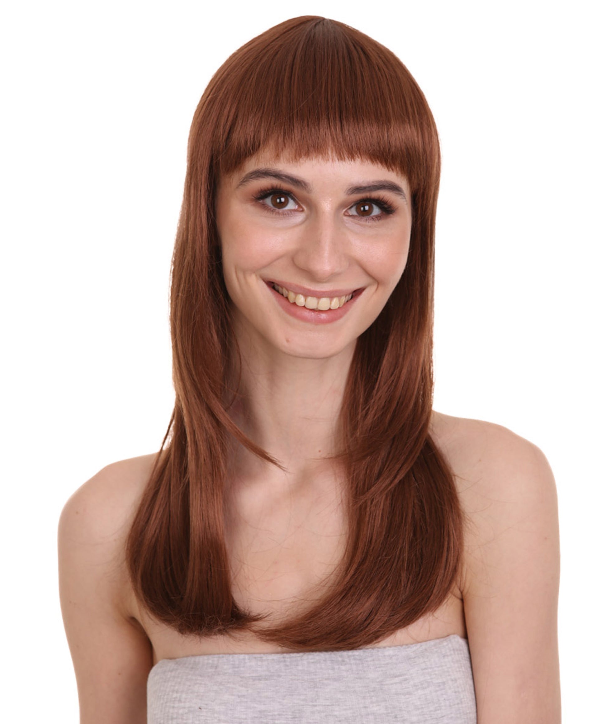 Wigs2you ハロウィン パーティー プレミアム レディース H-1066 とても快適なグラマー グリーン ウィッグ オーバーン ブラウン色