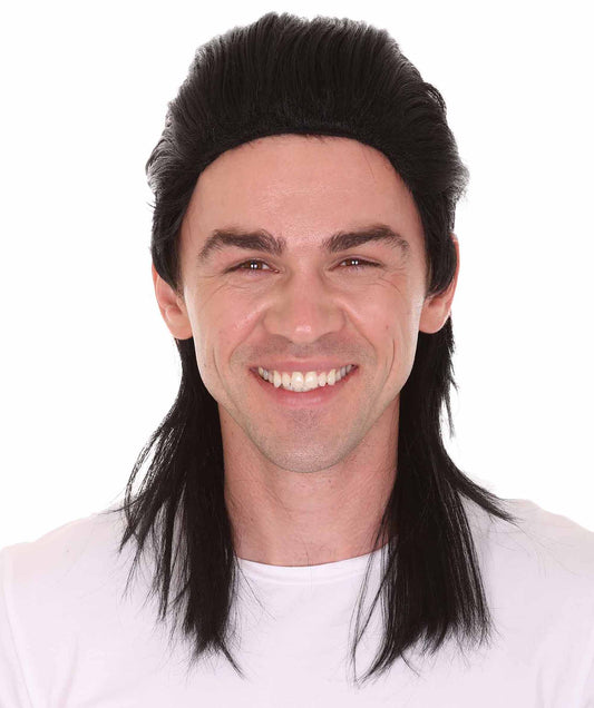 Wigs2you ハロウィンパーティープレミアム H-2148 80年代ブラックマレットウィッグ あなたのためにカスタマイズ 男性の髪の部分の調整プロセス