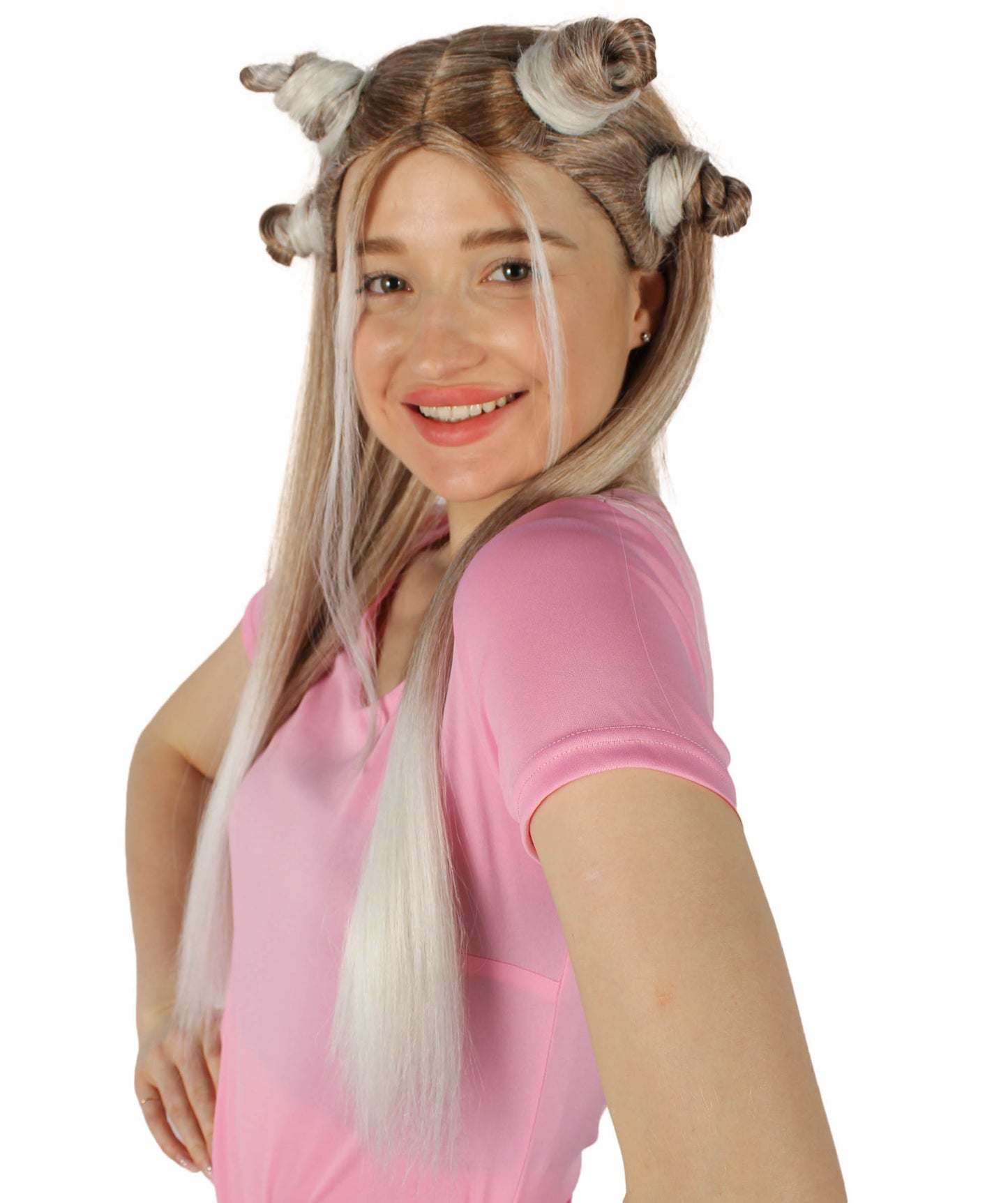 女性用 H-5840 セレブリティ オンブル ブロンド ウィッグ I ハロウィンに最適 難燃性合成繊維