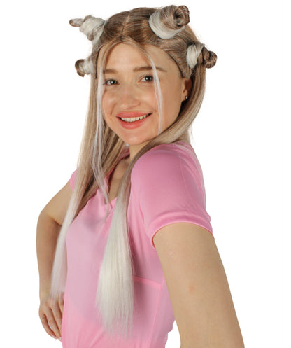女性用 H-5840 セレブリティ オンブル ブロンド ウィッグ I ハロウィンに最適 難燃性合成繊維