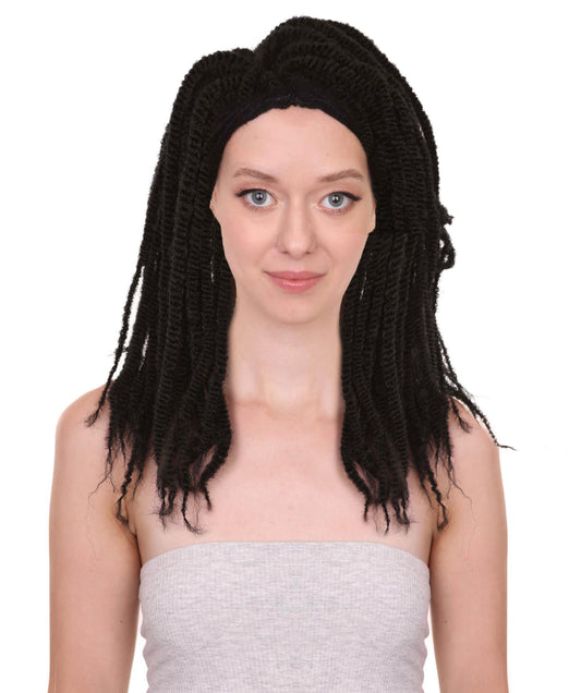 Wigs2youハロウィンパーティープレミアムレディースH-1942 美しい見た目のロングブラックドレッドロックウィッグ