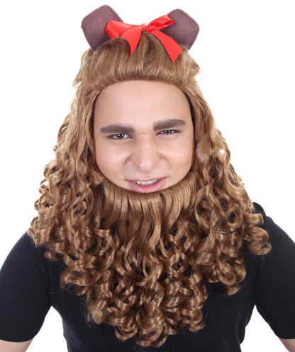 Wigs2you ハロウィンパーティープレミアム H-2140 臆病なライオンコスプレウィッグ あなたのためにカスタマイズ 男性の髪の部分の調整プロセス