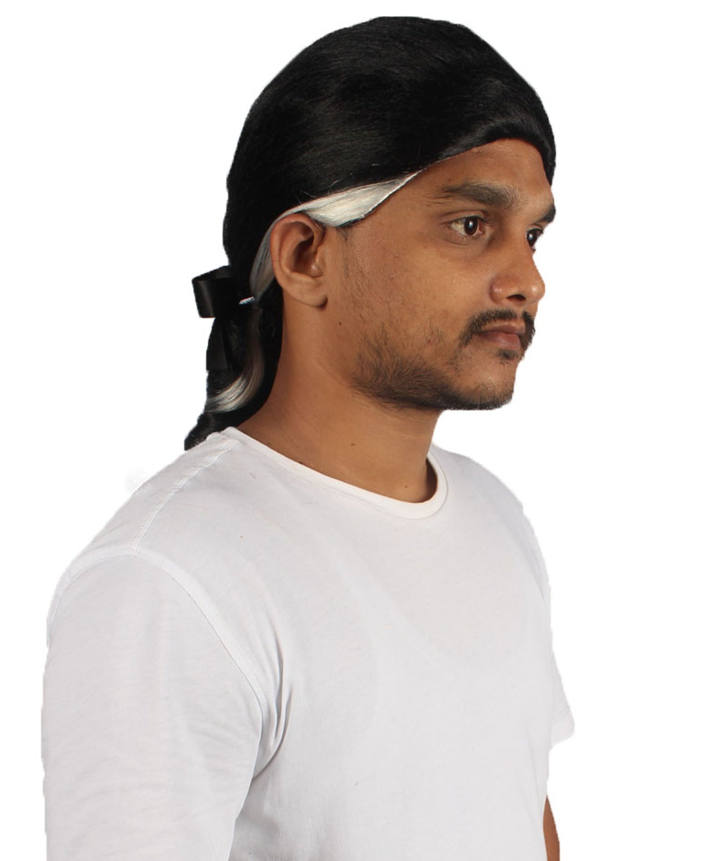 メンズスタイルロックスターブラックウィッグ H-4294 プレミアム通気性キャップレスキャップ