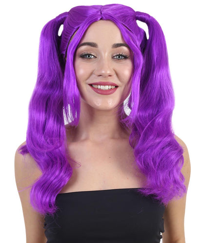 Wigs2you ハロウィンパーティー プレミアム レディース H-751 ドリー ピグテール ウィッグ ネオンパープル色