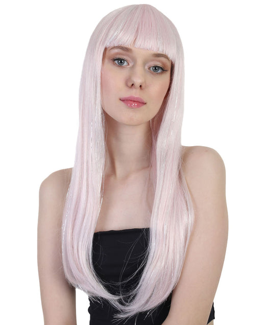 Wigs2you ハロウィンとパーティー プレミアム レディース H-487 ピンクとティンセル ピンク&シルバー ティンセルウィッグ