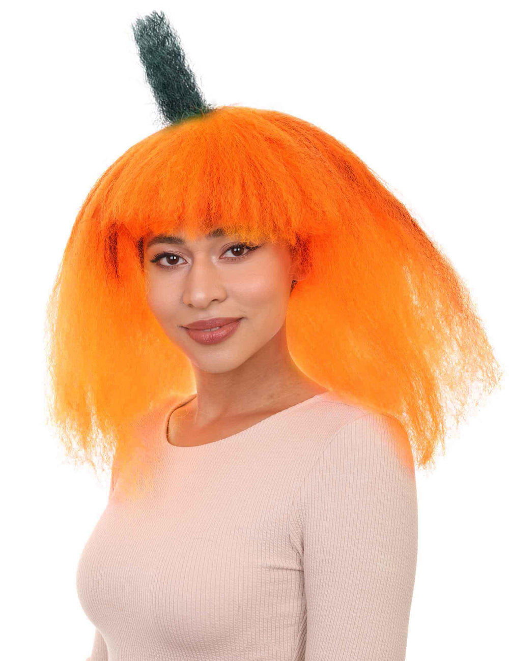 ハロウィーンのカボチャの女性ウィッグ | 果物野菜コスプレハロウィンウィッグ | プレミアム通気性キャップレスキャップ H-355
