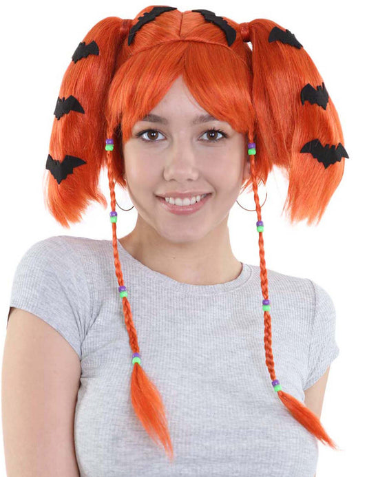 Wigs2you ハロウィンパーティープレミアム レディース H-694 バットエンジェルウィッグ オレンジ色