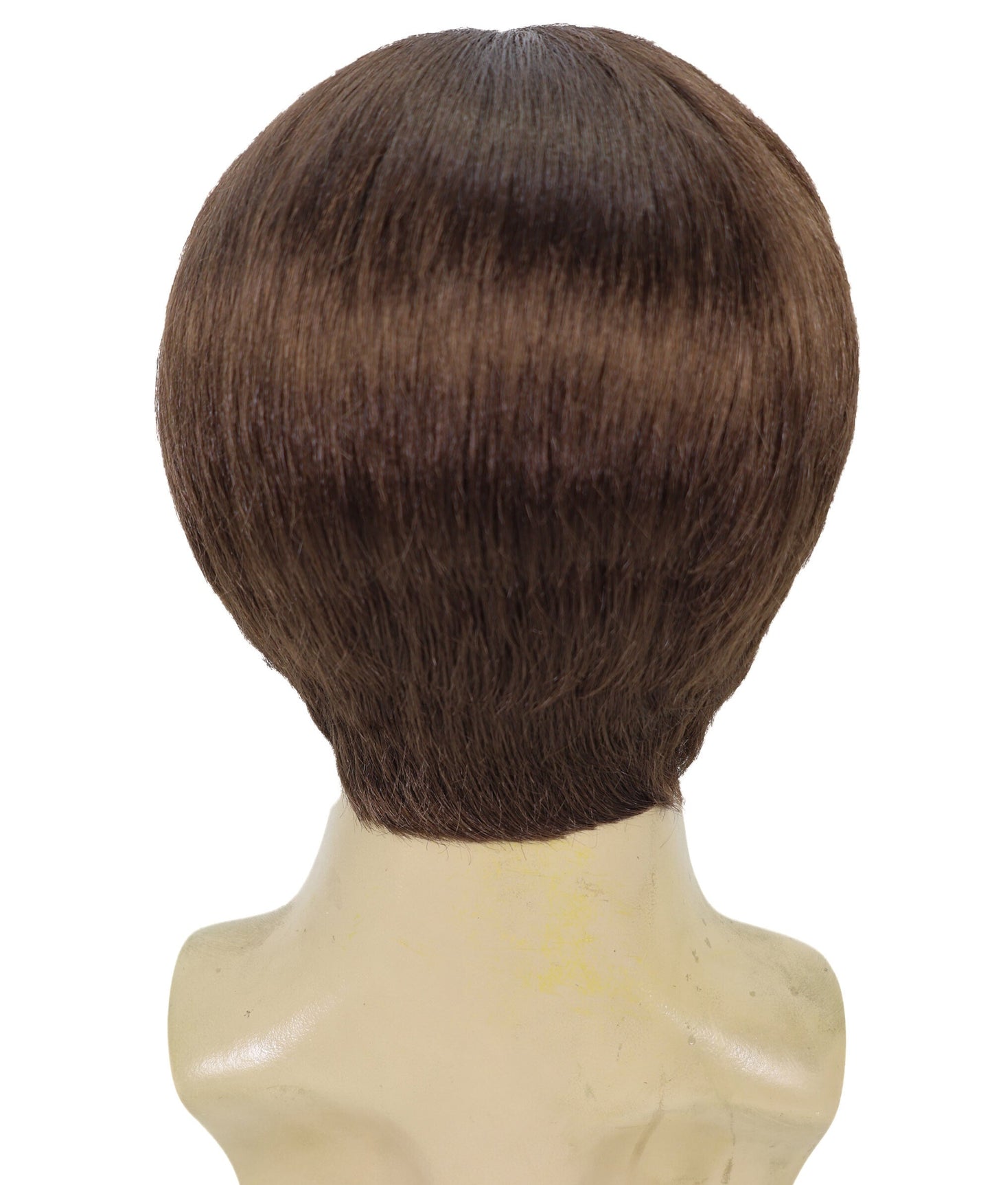 Wigs2you H-7076 大人用メンズ ブラック レトロ ボウルカット フルウィッグ 口ひげ＆あごひげ付き 合成繊維 ハロウィン、コスプレ、パーティーに