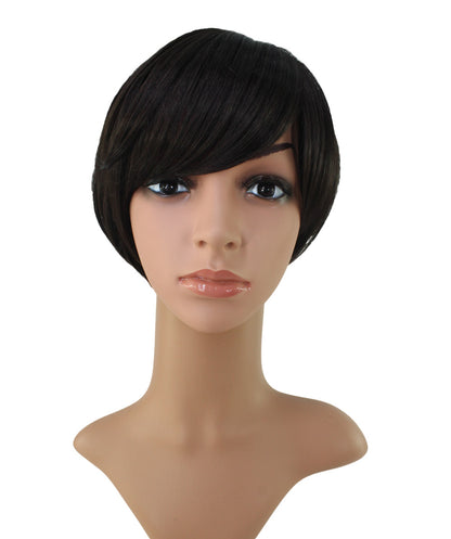 耐熱商品。束間の有る毛流れがおしゃれ、カジュアルになり過ぎない女っぽいショートスタイルです。 ウィッグネット付きW-1009 