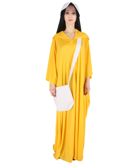 女性用 JCP-068_1 オレンジ ローブ ハンドメイド コスプレ衣装とバッグ ボンネット付き