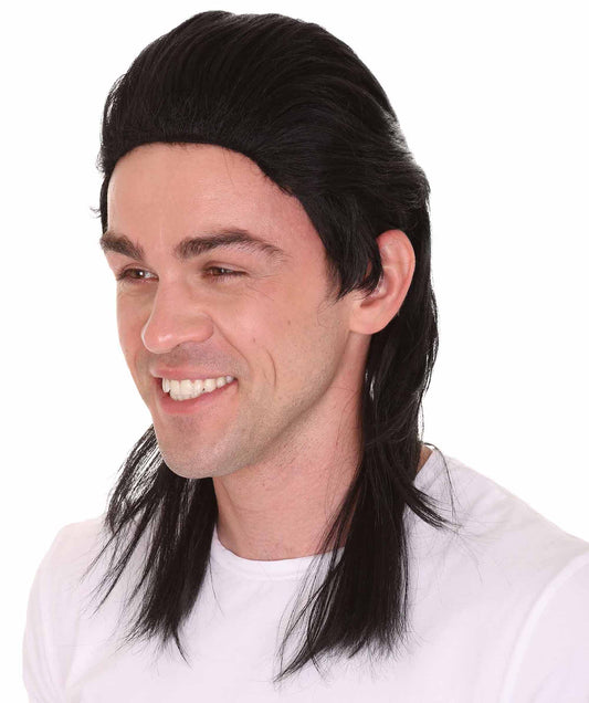 Wigs2you ハロウィンパーティープレミアム H-2148 80年代ブラックマレットウィッグ あなたのためにカスタマイズ 男性の髪の部分の調整プロセス