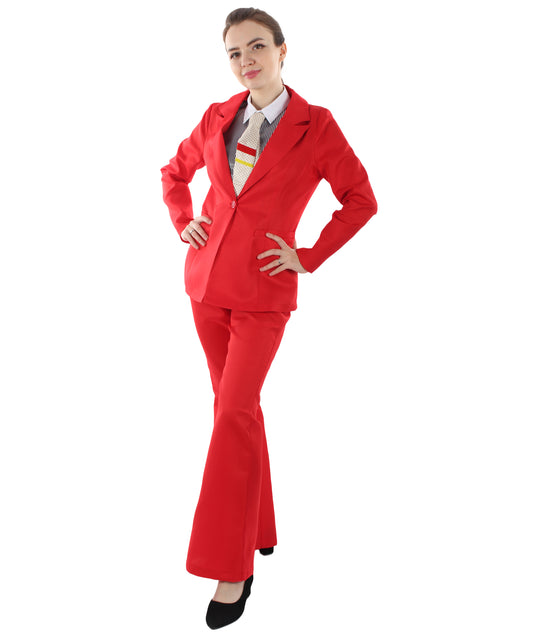 女性用 JCP-058_14 エクスクルーシブ デラックス シンガー パーティー スーツ レッド コスプレ コスチューム